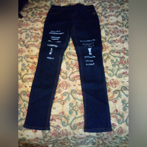 Southpole Distressed Style Designer Stretch Demin Jeans Pants Women's Sz M Blue - Picture 2 of 9